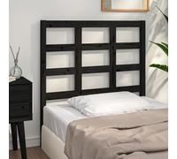 LoogCape Tête de lit noire 95,5 x 4 x 100 cm en pin massif, tête de lit moderne pour chambre à coucher, cadre en bois stable, montage facile, tête de lit robuste
