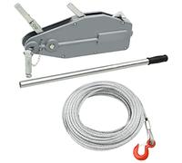 LoogCape Treuil manuel 800 kg avec câble en acier de 20 m, boîtier en aluminium pour forêt, construction, industrie, tout-terrain, bateau, remorque, voiture, tracteur, grue, levage, charges lourdes