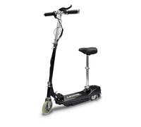LoogCape Trottinette électrique avec siège - 120 W - Noir - Pour enfants à partir de 6 ans - Avec cadre en aluminium - Pliable - Réglable en hauteur - Durable - Pour les loisirs et l'extérieur