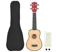 LoogCape Ukulélé soprano pour enfants avec sac de 58,4 cm en tilleul clair, idéal pour les débutants et les confirmés, avec médiators, sac de transport, adapté pour l'enseignement de musique