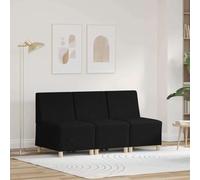 LoogCape Unité de Sofa Modulaire sans Accoudoirs 3 pièces Noir Tissu Durable Confortable Idéal pour Salon Contemporain et Espace Relaxation