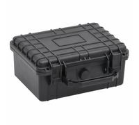 LoogCape Valise portable noire 24 x 19 x 11 cm en polypropylène ABS avec joint étanche, coque extérieure résistante aux chocs, insert en mousse amovible, valve de pression, idéale pour les voyages