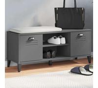 LoogCape VIKEN Banc à chaussures anthracite 106 x 35 x 45 cm en bois avec étagère, commode basculante, espace de rangement pour couloir, entrée et garde-robe, peu encombrant