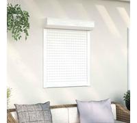 LoogCape Volet roulant blanc 80 x 100 cm en aluminium et polyuréthane pour extérieur et intérieur avec commande manuelle, brise-vue, protection solaire, occultant, isolation et anti-effraction