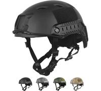 LOOGU Casque Tactique Fast BJ Airsoft Casque Ops Core Casque de Protection avec Coussinets et Rails latéraux Casque de Crash pour Les Loisirs en Plein air Casque de Combat de Paintball Casque de Comb