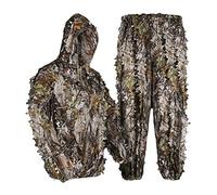 LOOGU Combinaison de camouflage légère pour adultes, idéal pour l'airsoft, la chasse, la photographie de la faune, l'observation des oiseaux, Halloween, le tir, Ensemble bionic arbre 3D camouflage