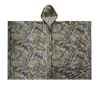 LOOGU Poncho de pluie léger et imperméable avec capuche - Design camouflage - Imperméable multi-usages - Pour hommes et femmes - Séchage rapide - Réutilisable - Pour le camping, la pêche, la chasse,
