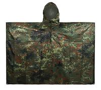 LOOGU Poncho de pluie léger et imperméable avec capuche - Design camouflage - Manteau de pluie multi-usages pour hommes et femmes Réutilisable pour le camping, la pêche, la chasse