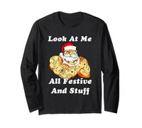 Look At Me All Festive and Stuff Swole Tatoué Père Noël Manche Longue