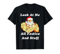 Look At Me All Festive and Stuff Swole Tatoué Père Noël T-Shirt Graphique avec Valeur