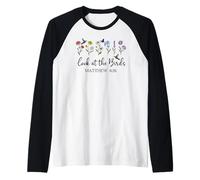 Look at The Birds Air Scripture Matthew 6:26 Bible Verse God Manche Raglan