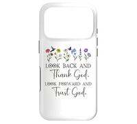 Look Back and Thank God Look Forward & Trust God Bible Verse Coque pour iPhone 17 Pro