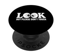 Look But Please Don't Touch Minimalist Eyeball Graphic PopSockets PopGrip Adhésif
