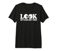 Look But Please Don't Touch Minimalist Eyeball Graphic T-Shirt Haut de Gamme