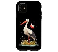 Look Cigogne Amusant dans des Couleurs polonaises pour Les Amateurs de cigognes Coque pour iPhone 11