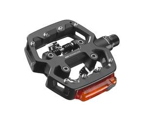 LOOK Cycle - Pédales de Vélo GEO Trekking Roc Vision - Pédales Hybrides Ultra-Robustes en Aluminium - 1 Face Automatique, 1 Face Plate - Eclairage Clipsable - Idéal pour Usage Off-Road
