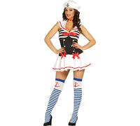 Look de marin Costume de carnaval style années 40 Tenue de marin Rouge Bleu Noir Couleurs Vêtements de carnaval, Taille : 36 - 38 (S) Couleur : Bleu