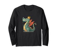 Look Dragon Amusant avec Couronne pour Les Amateurs de Dragons royaux Manche Longue