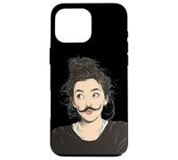 Look drôle de Fille avec Moustache Barbe pour Adultes et Enfants Coque pour iPhone 16 Pro Max