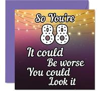 Look It Cartes d'anniversaire amusantes pour homme et femme - Carte d'anniversaire amusante pour papa, maman, arrière-grand-père, grand-père, grand-mère, grand-mère, oncle, tante, 145 mm x 145 mm,