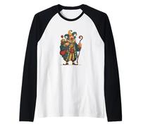 Look Joker coloré pour Les Amateurs de Clowns et médiévaux Manche Raglan