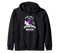Look Like A Lady Fish Like A Boss Funny Fishing Outdoors Sweat à Capuche