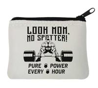 Look Mom No Spotter Pure Power Every Hour Sumo Deadlift Graphic Porte-monnaie en néoprène 10 x 11 cm Blanc