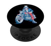 Look Moto Patriotique avec Sam aux Couleurs américaines PopSockets PopGrip Adhésif