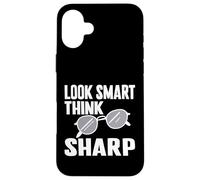 Look Smart Think Sharp Lunettes Coque pour iPhone 16 Plus
