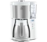 Look Therm Timer 1025-17 Cafeti¿¿re Filtres 1X4 Fonction Arr¿ºt Automatique 10 Tasses Blanc/Acier Bross¿¿, 1080 W, 1.25 Liters