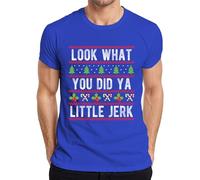 Look What You Did YA Little Jerk Christmas Ugly Drôle Holly Gift T-shirt pour homme, bleu, XXL