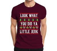 Look What You Did YA Little Jerk Christmas Ugly Drôle Holly Gift T-shirt pour homme, bordeaux, XL