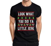 Look What You Did YA Little Jerk Christmas Ugly Drôle Holly Gift T-shirt pour homme, Noir , S