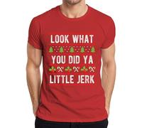 Look What You Did YA Little Jerk Christmas Ugly Drôle Holly Gift T-shirt pour homme, rouge, L