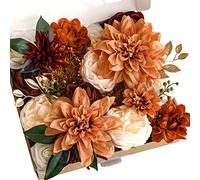 Lookein Fleurs artificielles pour décoration de Mariage, Bouquet de mariée, centres de Table, Guirlande de Fleurs, Arche, décoration d'intérieur, Terre Cuite Rustique