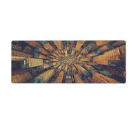 Looking Down At The Tall BuildingsTapis de souris à imprimé floral pour ordinateur portable Grand tapis de souris avec bords cousus, base en caoutchouc antidérapant, tapis de bureau à ressort pour