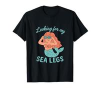 Looking for My Sea Legs Summer Mermaid Beach Print T-Shirt