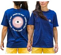 Looking for Wild - T-shirt en coton biologique - Eye Sun W Deep Cobalt pour Femme en Coton - Taille L - Bleu Bleu L
