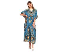 Looking Glam Caftan Long Maxi Chaîne Imprimée - Sarcelle 40001-46-50