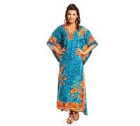 Looking Glam Dames Maxi surdimensionné Caftan Kimono Tunique Caftan Lounge Robe 58-60, Bleu