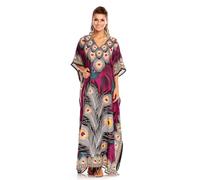 Looking Glam Kimono caftan surdimensionné pour femme Taille unique, Violet 20815, 52-56 Grande taille