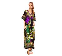 Looking Glam Neuf Femmes Surdimensionné Maxi Kimono Tunique Caftan Robe Caftan (52-56, Vert 20809)