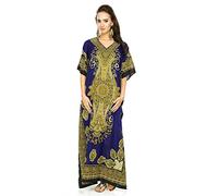 Looking Glam Neuf Femmes Surdimensionné Maxi Kimono Tunique Caftan Robe Caftan,Bleu - 011,38-44(étiquette 27)