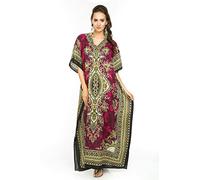 Looking Glam Neuf Femmes Surdimensionné Maxi Kimono Tunique Caftan Robe Caftan,Rose - 007,46-52(étiquette 29)