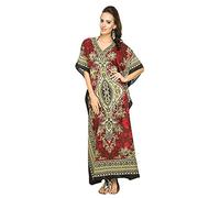 Looking Glam Neuf Femmes Surdimensionné Maxi Kimono Tunique Caftan Robe Caftan,Rouge - 007,38-44(étiquette 27)