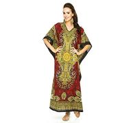 Looking Glam Neuf Femmes Surdimensionné Maxi Kimono Tunique Caftan Robe Caftan,Rouge - 011,52-56(étiquette 31)