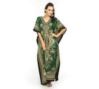 Looking Glam Neuf Femmes Surdimensionné Maxi Kimono Tunique Caftan Robe Caftan,Vert - 007,38-44(étiquette 27)