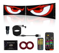Looklight 2pcs Devil Eyes Auto LED Voiture Yeux(12x59,5cm), Programmable Affichage LED Flexible, Contrôle par Télécommande et Application Bluetooth, Idéal pour Camion, Magasin, Maison, Fête, Cadeau