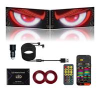Looklight 2pcs Devil Eyes Auto LED Voiture Yeux(9,2x37,4cm), Programmable Affichage LED Flexible, Contrôle par Télécommande et Application Bluetooth, Idéal pour Camion, Magasin, Maison, Fête, Cadeau