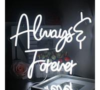 Looklight Always & Forever Enseigne Au Néon De Mariage Led Blanc Froid Enseigne Au Néon Acrylique Always and Forever murale à lumière pour la fête d'anniversaire de proposition de fiançailles
